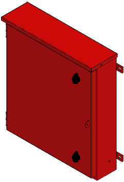 A 3D CAD Visualisation of Starling's Red Single door distribution board