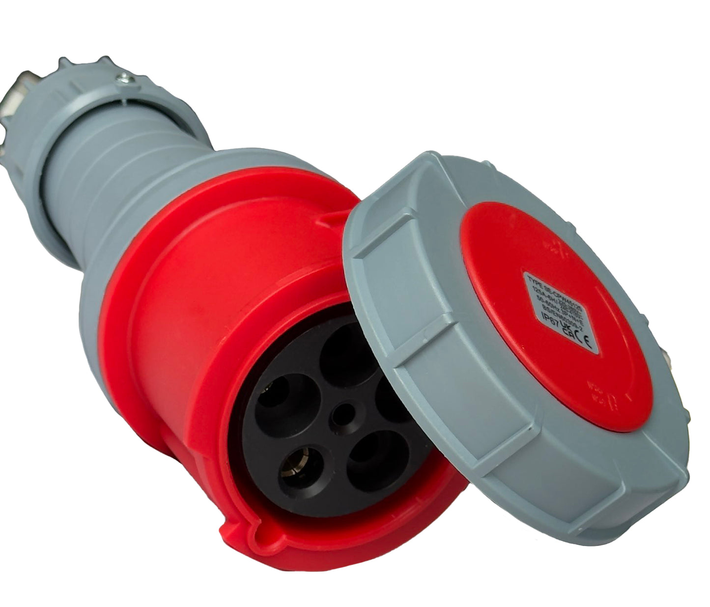 400V 415V 3P+N+E 125A IP67 TRAILING SOCKET/COUPLER RED