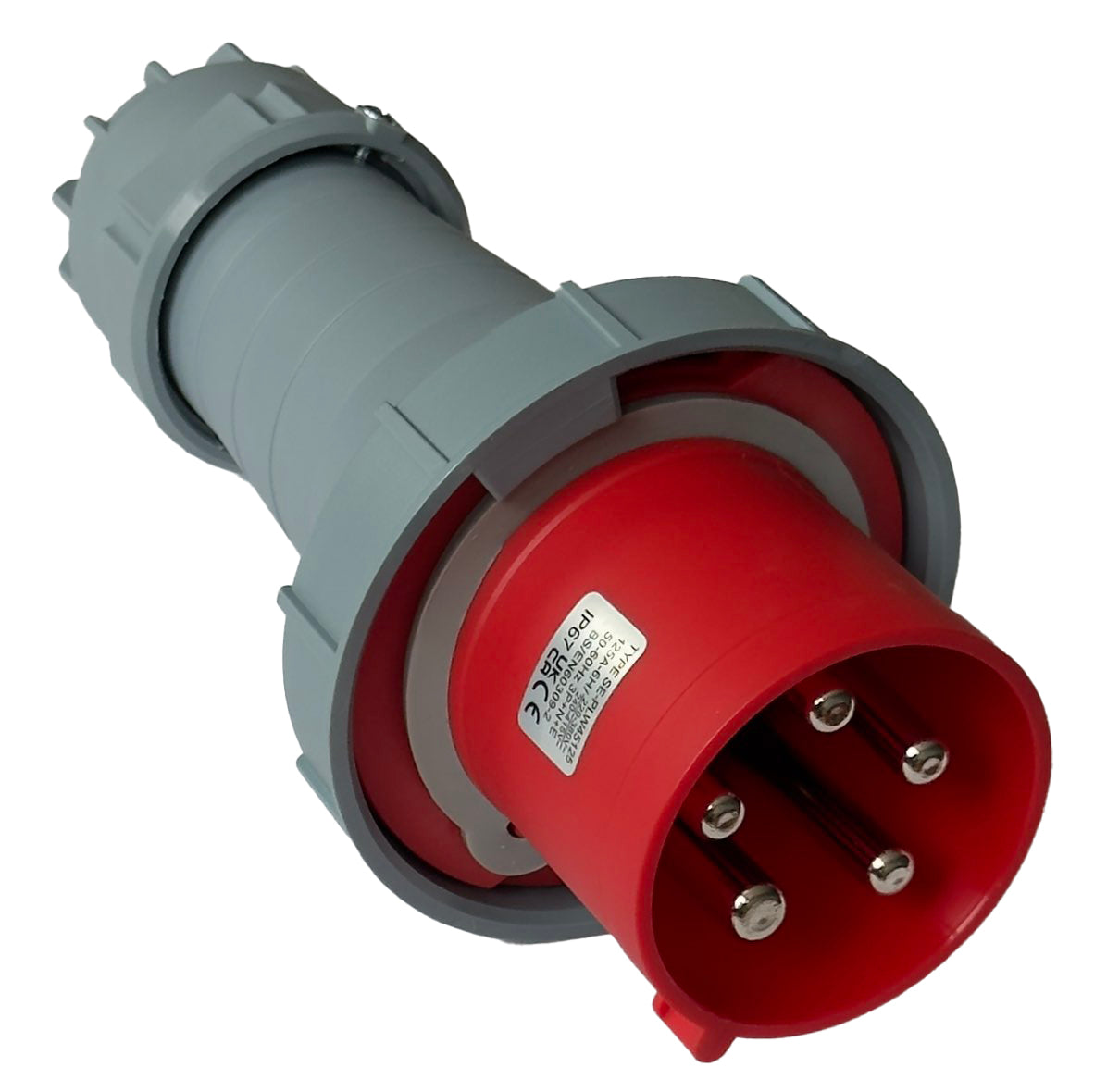 400V 415V 3P+N+E 125A IP67 TRAILING PLUG RED 