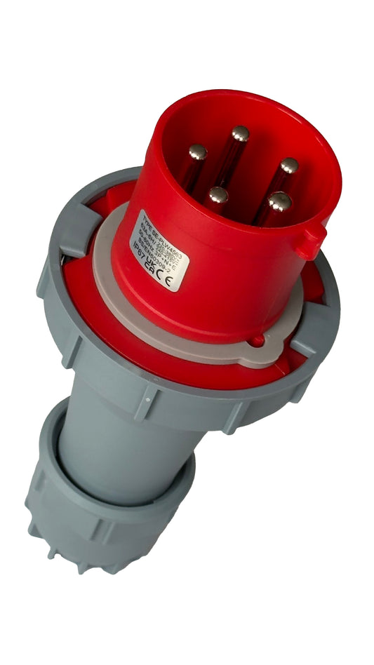 400V 415V 3P+N+E 63A IP67 TRAILING PLUG RED