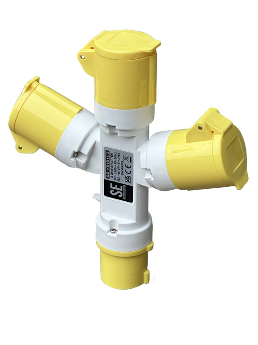 110V 16A IP44 3-WAY SPLITTER